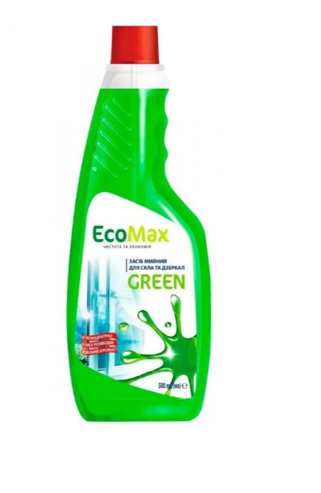 Засіб для миття скла та дзеркал EcoMax 0.5 л, запаска